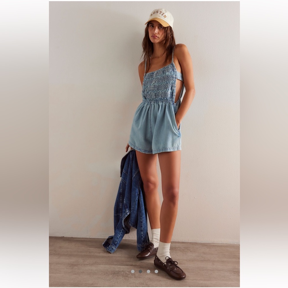 We The Free Talia Denim Romper